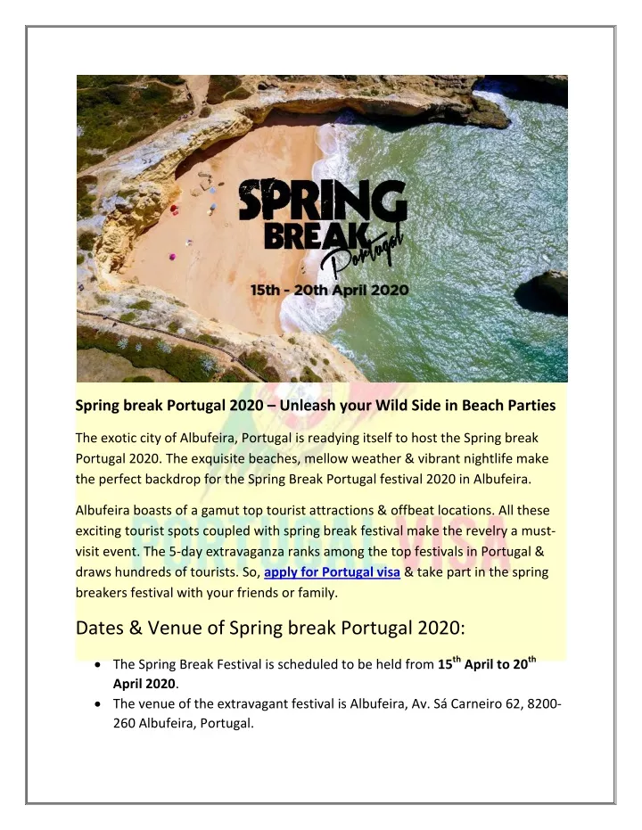 spring break portugal 2020 unleash your wild side