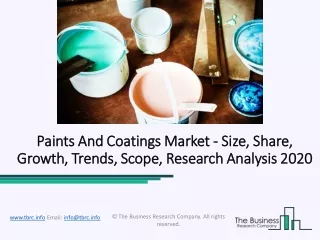 Paints And Coatings Market: Global Key Players, Growth Analysis Forecast 2020-2022