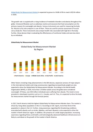 global body fat measurement market is expected