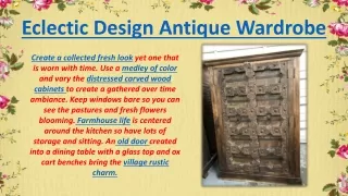 eclectic design antique wardrobe