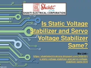 is static voltage stabilizer and servo voltage stabilizer same