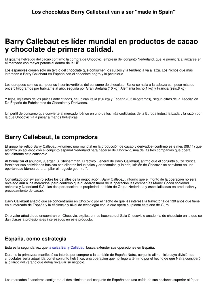 los chocolates barry callebaut van a ser made