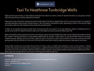 taxi to heathrow tunbridge wells