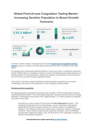 global point of care coagulation testing market