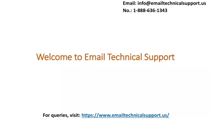 welcome to email technical support