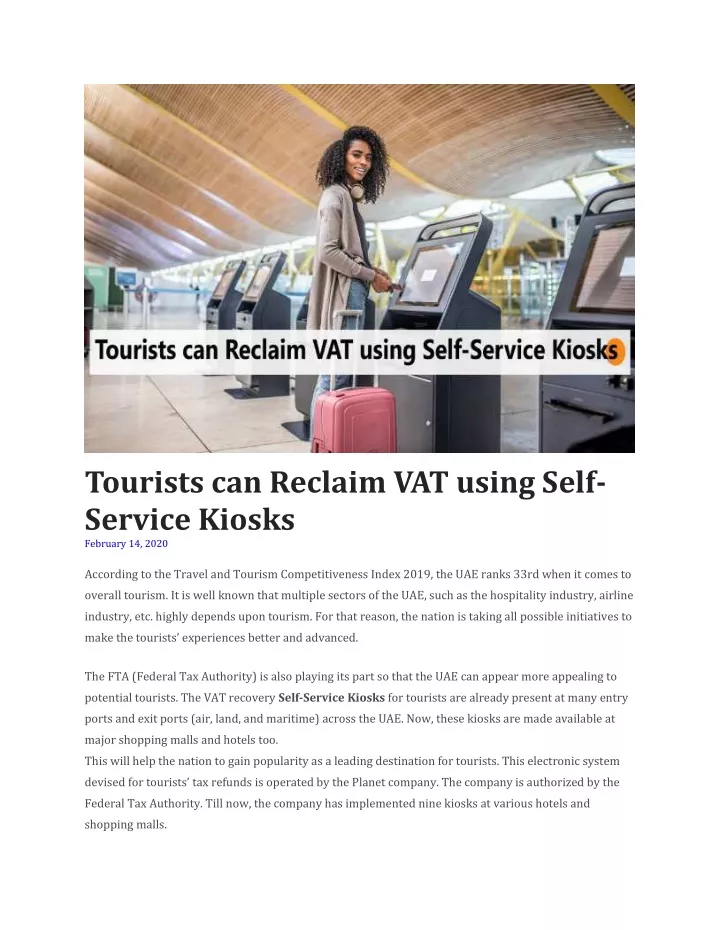 tourists can reclaim vat using self service