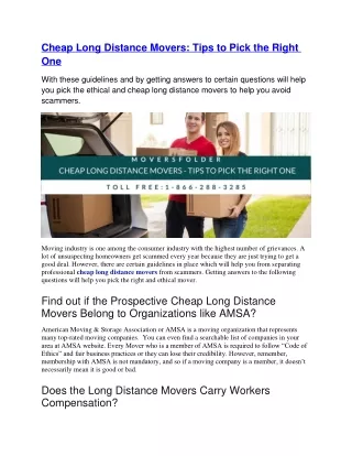 cheap long distance movers tips to pick the right