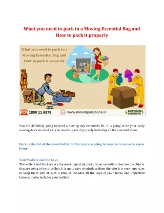 what you need to pack in a moving essential