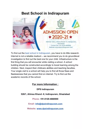 best school in indirapuram