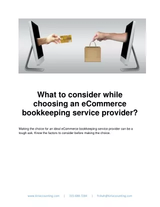 What to consider while choosing an eCommerce bookkeeping service provider?