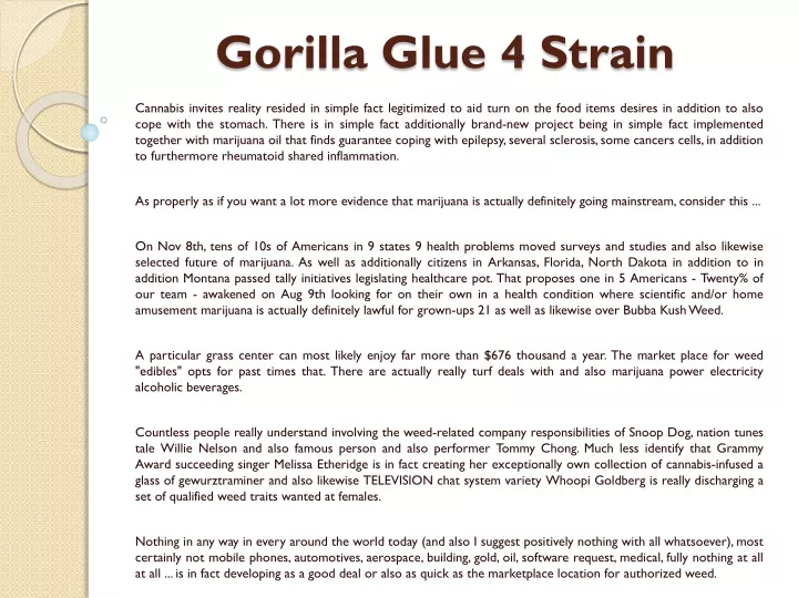 gorilla glue 4 strain