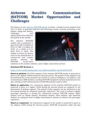 the report on the airborne satcom market provides