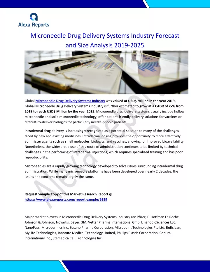 microneedle drug delivery systems industry