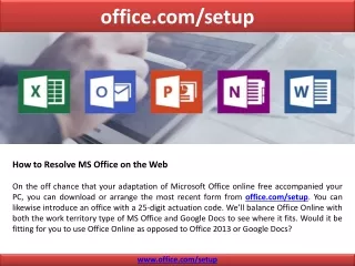 How to Resolve MS Office on the Web - Office.com/setup