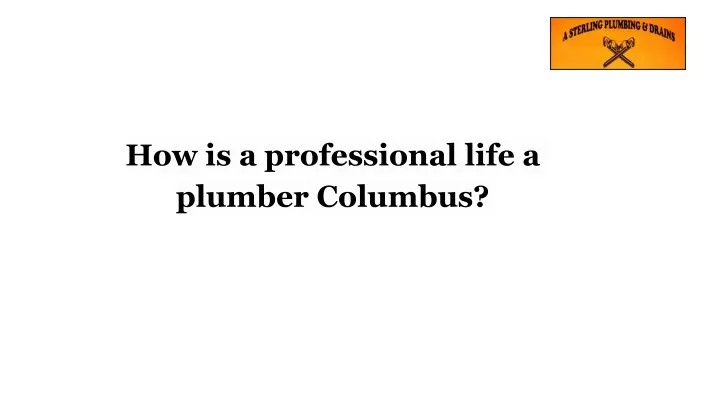 how is a professional life a plumber columbus