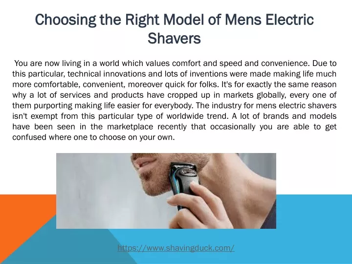 choosing the right model of mens electric shavers