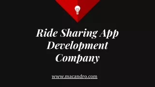 Ride Sharing App Development Company | Macandro