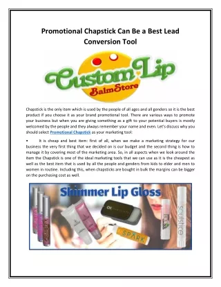 Promotional Chapstick Can Be a Best Lead Conversion Tool