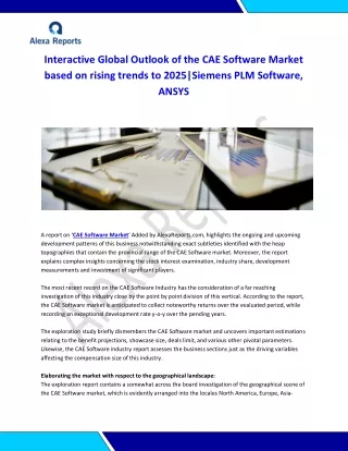 Global CAE Software Market Analysis 2015-2019 and Forecast 2020-2025