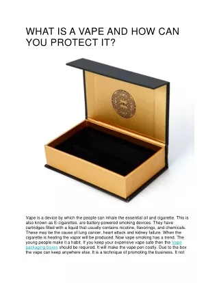 what is a vape and how can you protect it