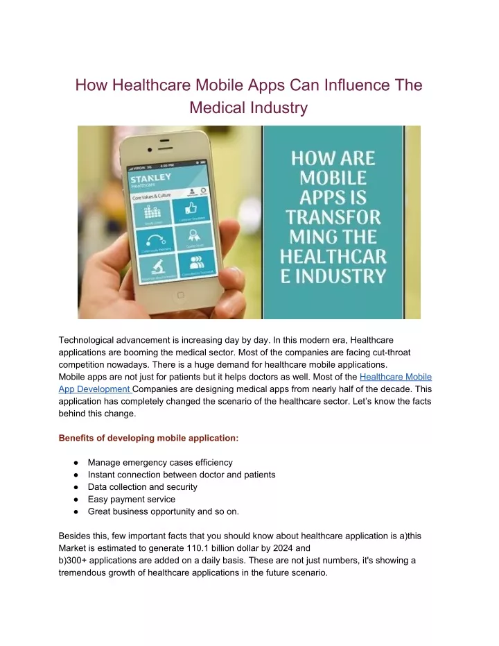 how healthcare mobile apps can influence