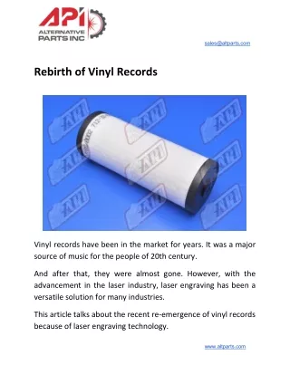 Rebirth of Vinyl Records