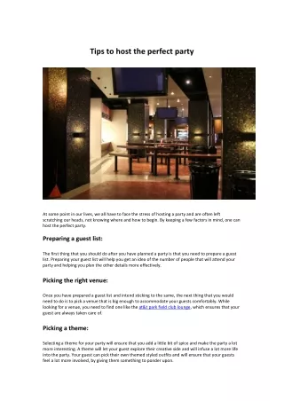 tips to host the perfect party