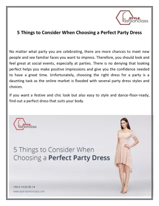 5 Things to Consider When Choosing a Perfect Party Dress - Style-fashionclass.com