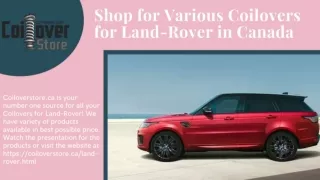 Shop for Various Coilovers for Land-Rover in Canada
