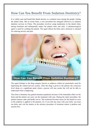 How Can You Benefit From Sedation Dentistry?