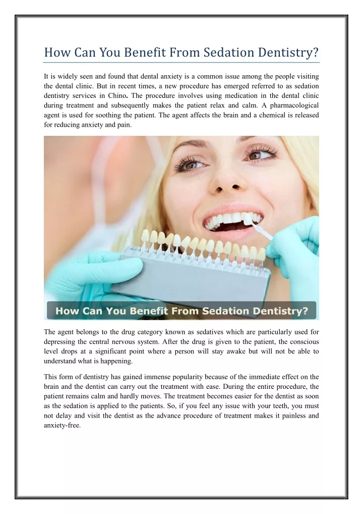 how can you benefit from sedation dentistry