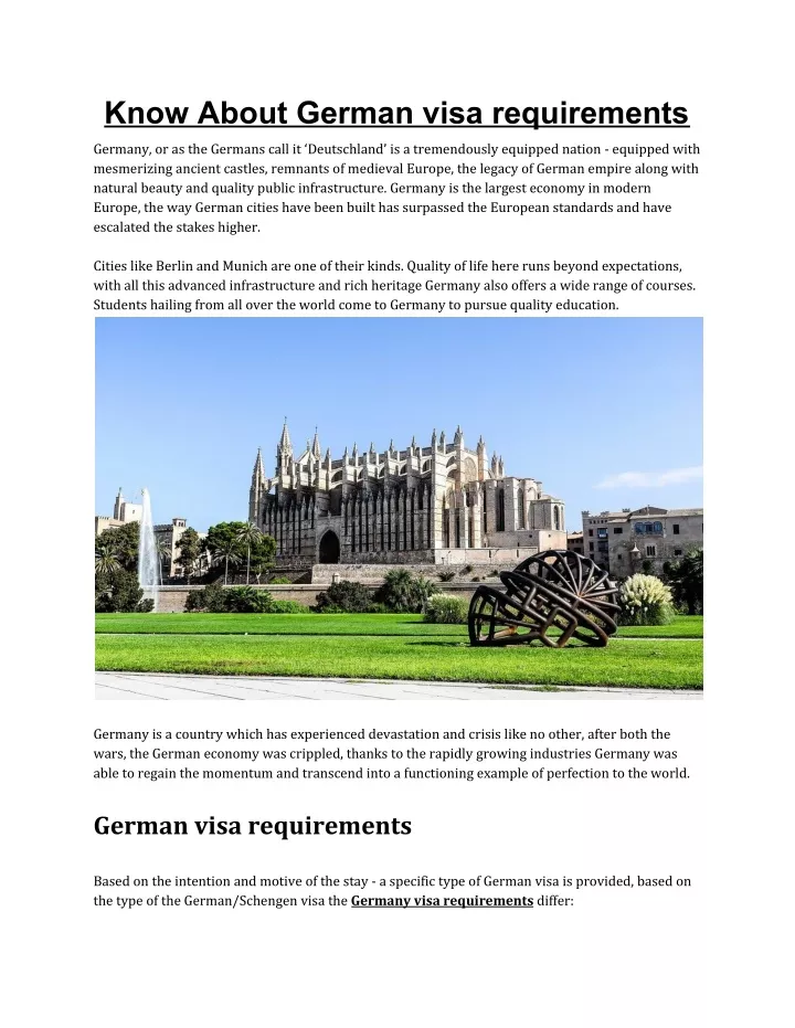 know about german visa requirements