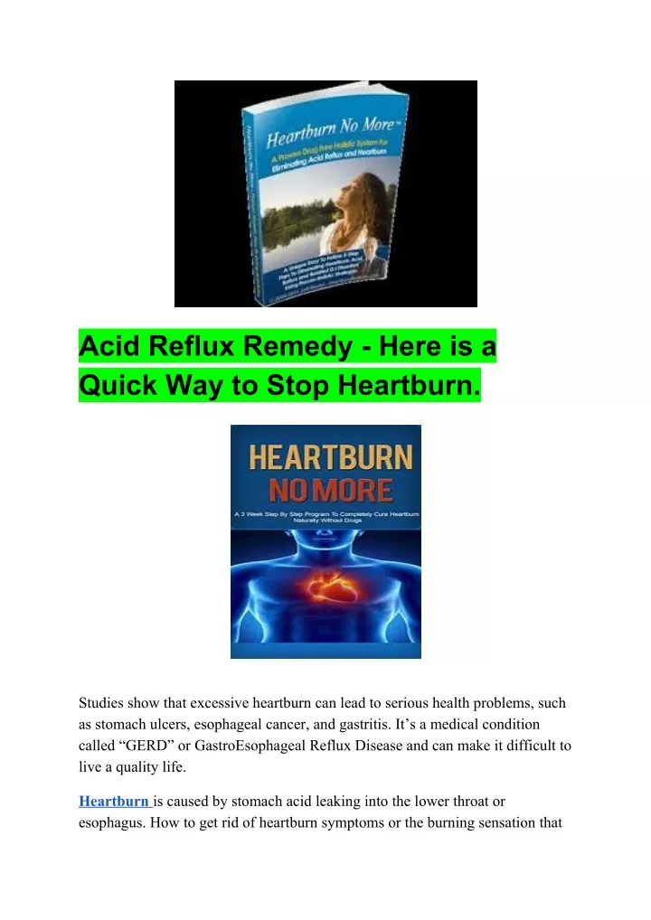 acid reflux remedy here is a quick way to stop