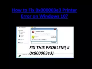 how to fix 0x000003e3 printer error on windows 10