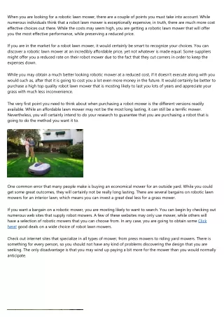 when you are looking for a robotic lawn mower