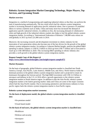 robotics system integration market emerging