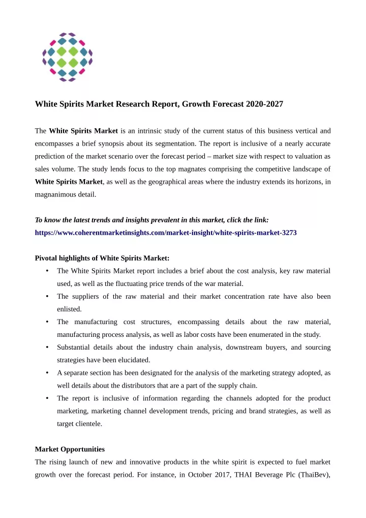 white spirits market research report growth