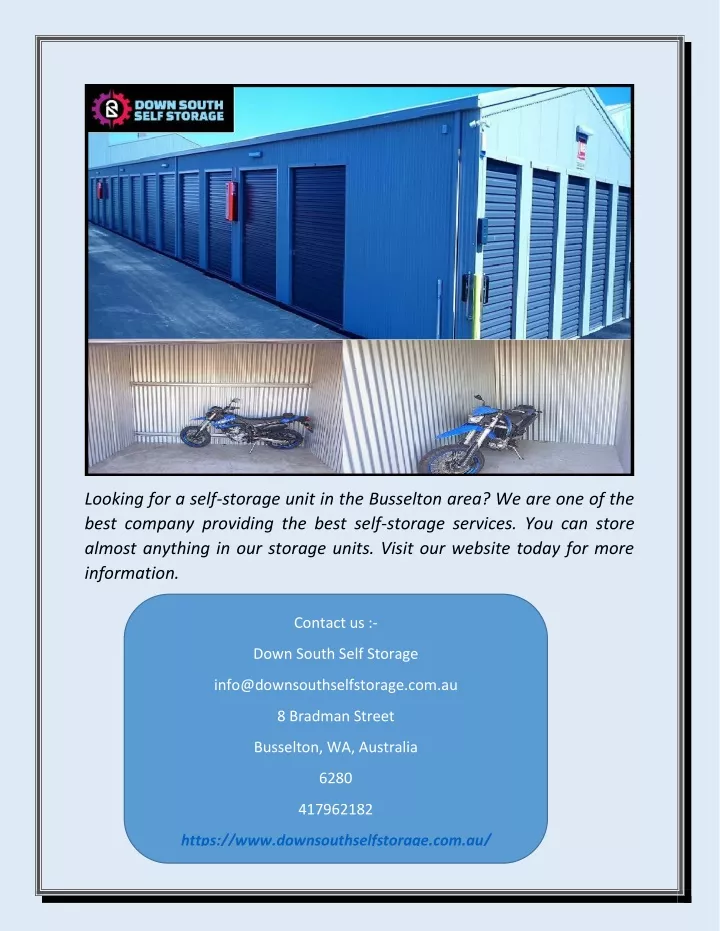 looking for a self storage unit in the busselton