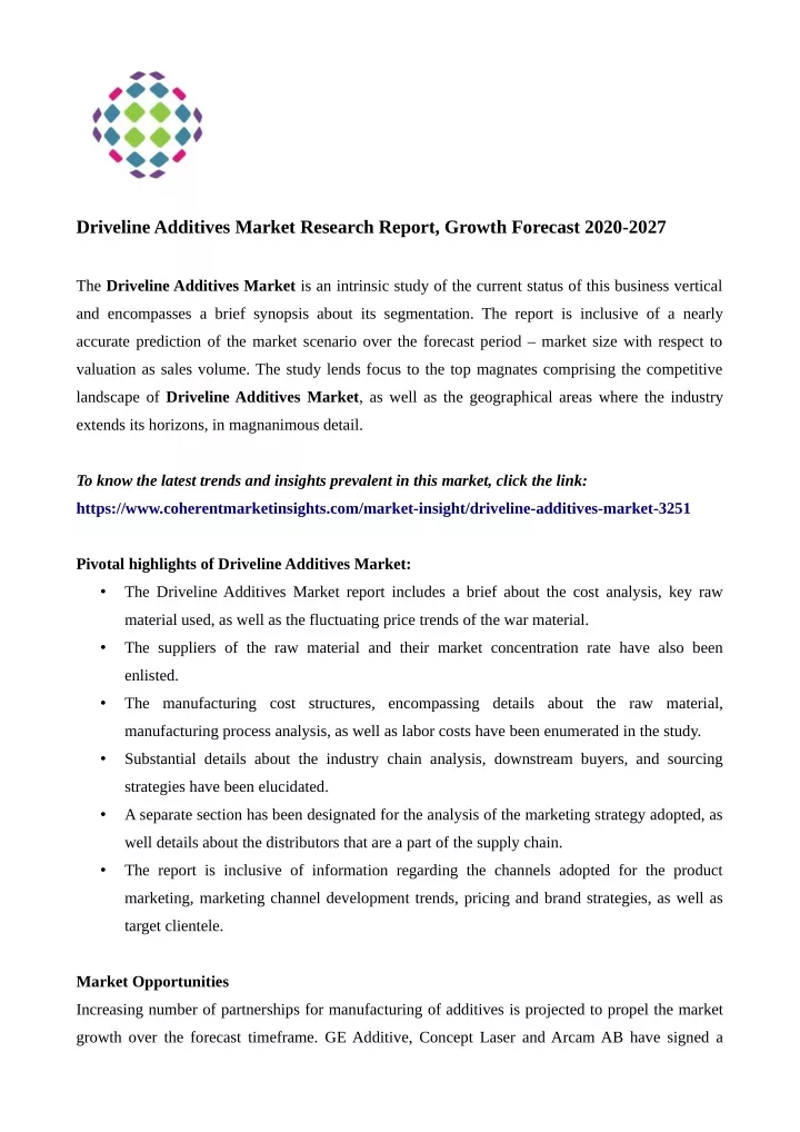 driveline additives market research report growth