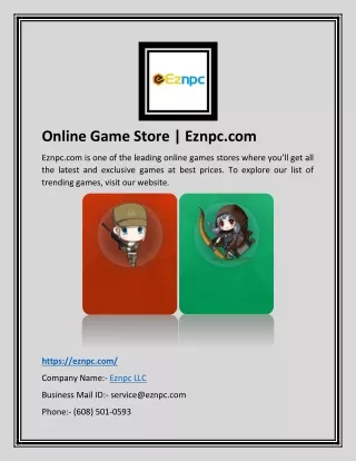 Online Game Store | Eznpc.com