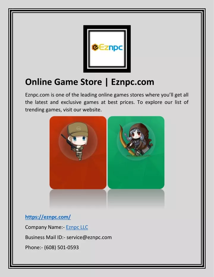 online game store eznpc com