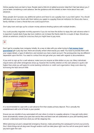 online payday loans are bad to have people need