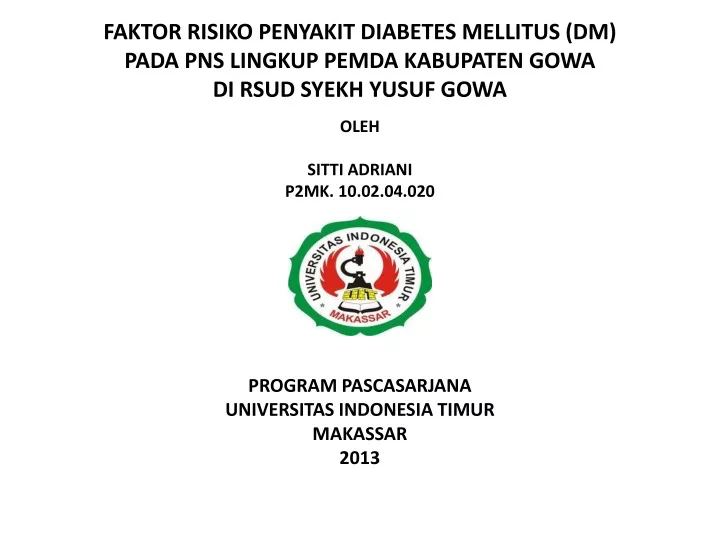 faktor risiko penyakit diabetes mellitus dm pada