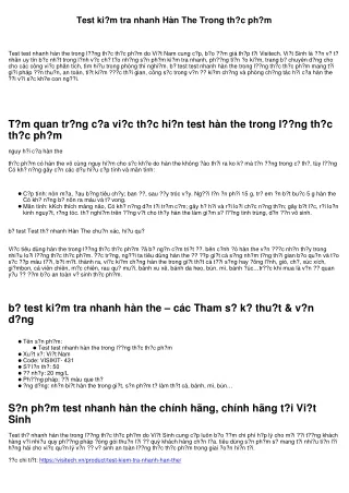 test ki m tra nhanh h n the trong th c ph m