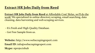 extract hr jobs daily from reed