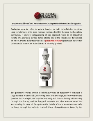 purpose and benefit of perimeter security system