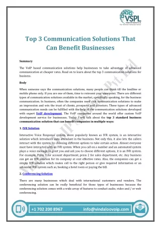 top 3 communication solutions that can benefit