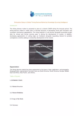 exhaustive study on global timing devices market