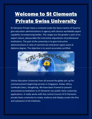 welcome to st clements private swiss university