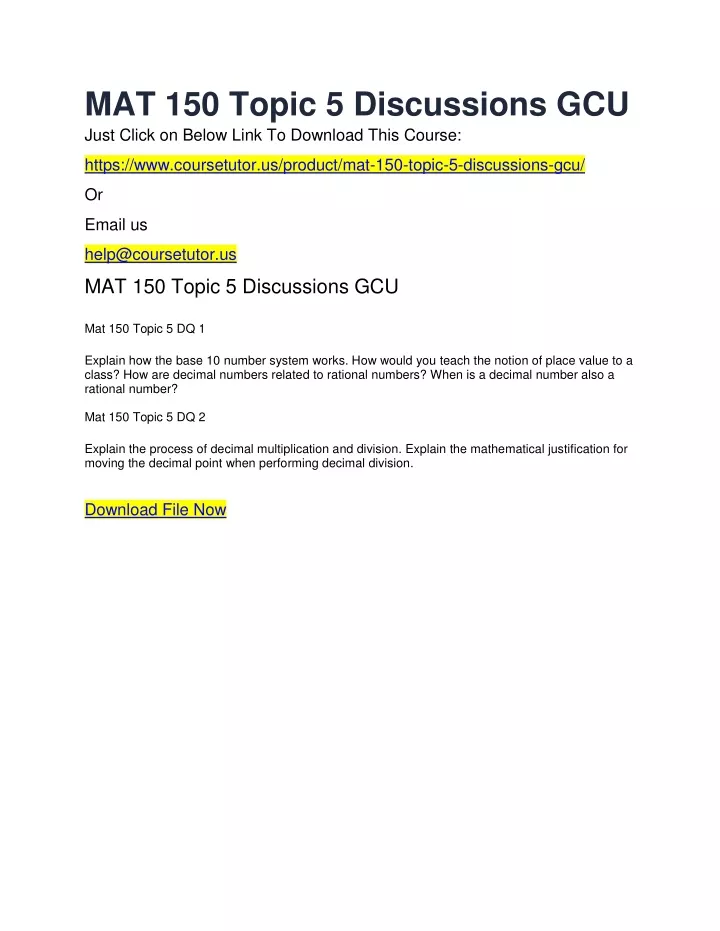 mat 150 topic 5 discussions gcu just click